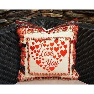 Embroidered Handira Pillow Cover: Moroccan Kilim Cushion with Sequins